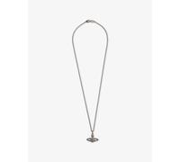 Vivienne Westwood Vivienne Westwood Bas Relief Orb Mini Silver-Toned Brass and Swarovski Crystal Necklace Ruthenium Black Diamond