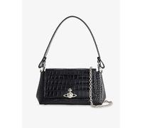 Vivienne Westwood Womens Vivienne Westwood Hazel Medium Croc-Embossed Leather Shoulder Bag Black