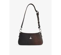 Vivienne Westwood Womens Vivienne Westwood Tasha Logo-Hardware Leather Shoulder Phone Bag Dark Brown
