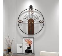 VIVIFLYSE Large Modern Walnut Dial Wall Clock, Wood Metal Frame Silent Non Ticking Decoration Wall Clocks for Living Room, Bedroom, Kitchen, Study, Handmade Home Decor Gift Idea, 60CM