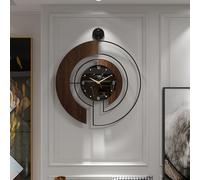 VIVIFLYSE Modern Walnut Marble Dial Wall Clock, Large Wood Metal Frame Silent Non Ticking Wall Clocks for Living Room, Bedroom Decoration, Contemporary Home Wall Decor Gift Idea, 50cm