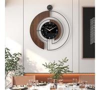 VIVIFLYSE Modern Walnut Marble Dial Wall Clock, Large Wood Metal Frame Silent Non Ticking Wall Clocks for Living Room, Bedroom Decoration, Contemporary Home Wall Decor Gift Idea, 70cm