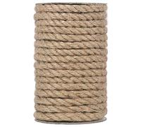 Vivifying 50 Feet 8mm Jute Rope, Natural Heavy Duty Twine for Crafts, Cat Scratch Post, Bundling (Brown)