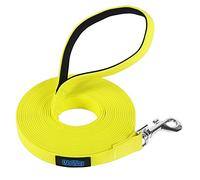 Vivifying Dog Training Lead, 6M/20FT Waterproof Strong Long Line dog Lead, 360° Rotating Buckle Long Line dog Lead with Padded Handle for Large, Medium and Small Pet Dog(Yellow)