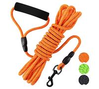 Vivifying Floating Long Dog Leash, 20ft Dog Training Leash for Outside and Yard, Reflective Long Line Lead with Soft Handle for Beach and Swimming (Orange)