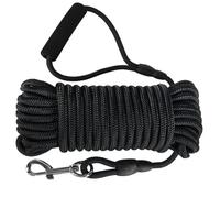 Vivifying Floating Long Dog Leash, 32ft Dog Training Leash for Outside and Yard, Durable Long Line Lead with Soft Handle for Camping, Hiking, Swimming, Beach and Lake (Black)