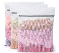 Vivifying Large Mesh Laundry Bags for Washing Machine, 3 Pack 20"x16" Honeycomb Mesh Zipper Wash Bags for Delicates, Sportswear, Underwear & Everyday Clothing, Reusable & Durable Laundry Organizer