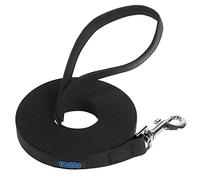 Vivifying Waterproof Dog Leash, 20FT Dog Training Leash Durable PVC Coated Webbing Long Lead with Soft Handle for Camping, Backyard Playing, Beach and Lake(Black)