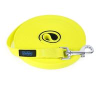 Vivifying Waterproof Long Dog Leash, 32ft Dog Training Leash for Outside, Durable PVC Long Line Lead with Padded Handle for Recall Training, Hiking, Swimming, Beach and Lake (Yellow)