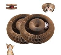 Viviguru Cat Scratcher, Viviguru Cat Toy, Flexible Cats Scratcher Cardboard With Bell-Ball, Cats Scratching Board, Interactive & Transformable (2pcs)
