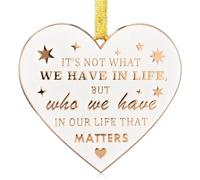 VIVIKEN Friend Christmas Ornament, Metal Hanging Friendship Gifts Ornaments, Thinking of You Inspirational Support Gift for Friends, Heat Shaped Holiday Ornament for Women Friends Bestie Soul Sister