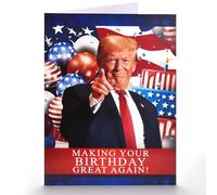 VIVIKEN Funny Trump Birthday Card, Humor Donald Trump Happy Birthday Cards for Women Men, Trump Birthday Greeting Card for Husband Wife, Trump Birthday Gifts Cards for Her Him Fans Friends