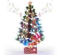 VIVIKEN Pop Up Christmas Cards with Lights and Music, 12 Inch Christmas Tree 3D Design, Handmade Musical Popup Greeting Card for Christmas Holiday Includes Envelop & Note Card