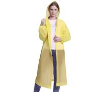 Vivikivi 2 Pcs Waterproof Rain Ponchos for Women with Sleeves, Foldable Lightweight Rain Coat, Ladies Raincoats With Hoods, Portable Rain Jacket for Travelling Camping Outdoors (Yellow)