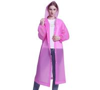 Vivikivi 2 Pcs Waterproof Rain Ponchos for Women with Sleeves, Foldable Lightweight Rain Coat, Ladies Raincoats With Hoods, Portable Rain Jacket for Travelling Camping Outdoors (Pink)