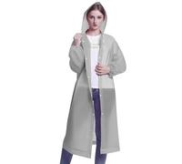 Vivikivi 2 Pcs Waterproof Rain Ponchos for Women with Sleeves, Foldable Lightweight Rain Coat, Ladies Raincoats With Hoods, Portable Rain Jacket for Travelling Camping Outdoors (Grey)