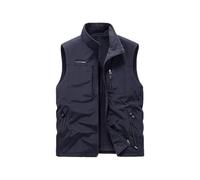 Vivikivi Fleece Gilet For Men, Men's Waterproof Warm Sleeveless Jacket with Pockets, Winter Outerwear Vest Reversible Body Warmer for Work Fishing Photography Outdoor Sport (Navy Blue, M)