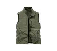 Vivikivi Fleece Gilet For Men, Men's Waterproof Warm Sleeveless Jacket with Pockets, Winter Outerwear Vest Reversible Body Warmer for Work Fishing Photography Outdoor Sport (Army Green, L)