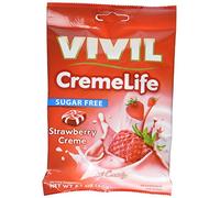 Vivil Cremelife Strawberry sugar free, creamy sweets with strawberry flavour,60 gm
