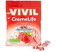 Vivil Sugar Free Sweets Strawberry Cream Hard Candies ,60 g (Package may vary)