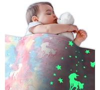 Viviland Kids Throw Blanket Glow in The Dark, Pink Unicorn Toddler Blankets for Girls, Soft Warm Lightweight Plush Throw Blanket Fleece for Sofa Chair Couch Bed Gift for Kids, 30" x 40"
