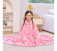 Viviland Kids Throw Blanket, Unicorn Print Blankets for Girls, Warm Lightweight Plush Throw Blanket Pink Unicorn Fleece Throw Blanket for Sofa Chair Couch Bed, Christmas Gift for Kids, 50" x 60"