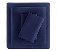 Viviland Plush Micro Fleece Full Bed Sheet Set - Soft Polar Fleece Velvet Bedding Sheets - Extra Warm Winter Flannel Bed Sheets with Deep Pocket - Navy - Full