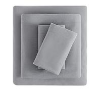 Viviland Plush Micro Fleece Full Bed Sheet Set - Soft Polar Fleece Velvet Sheets - Extra Warm Winter Flannel Bed Sheets with Deep Pocket - Silver Grey - Full