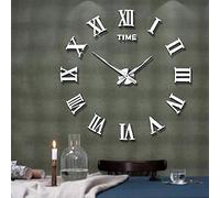 VIVILINEN Modern DIY Wall Clock Large Frameless Mute 3D Mirror Stickers Clocks for Home Kitchen School Office Living Room Decor