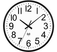 VIVILINEN Silent Radio Controlled Wall Clock 30 cm No Ticking | Modern Embossed Numbers Wall Clock for Bedroom Kitchen Living Room Automatic Time Change