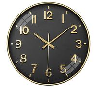 VIVILINEN Wall Clocks for Living Room 30 cm Silent Wall Clocks Non Ticking Kitchen Clock Modern Design 3D Numbers Battery Operated for Office, Bedroom