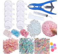 VIVIMAGIS DIY Stress Ball Making Kit with Filler - 10PCS Stress Ball Kit, Transparent Blank Skins with Air Pump & Expander Tool for Making Pressure Squishy Balls for Adult (Style B, 10 PC)