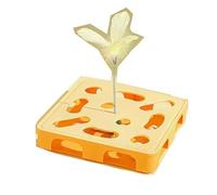 VIVIMAGIS Interactive Cat Toys for Indoor Cats Scratch Puzzle Enrichment Box,Interactive Mental Felt Maze Box Stress Free Box for Cats (Yellow, Plastic)