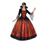VIVING Halloween Queen Costume S (Dress, Mask and Petticoat), Multicoloured, Estandar