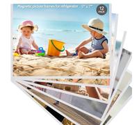 Vivinin 12 Pack Magnetic Picture Frames, 5x7 Inches, White, Magnetic Frame with White Border