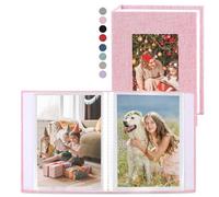 vivinin 2 Pack Photo Album 4x6, Linen Cover Photo Book, Small Photo Album Book for 36 Pockets Hold 72 Pictures, Picture Book for Photos Family Anniversaries Baby Vacations（Pink）
