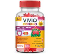 VIVIO Junior Multivitamin Gummies: Delicious, Chewable, Sugar-Free Multivitamin Gummies for Children 3 Years and Older. Packed with 12 nutrients, Including Zinc and Iodine, Vitamin C and D
