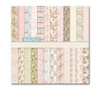 VIVIQUEN Spring Flowers Scrapbook Paper 12 x 12 Inch 24 Double Sided Vintage Pink Botanical Designs Acid Free 160g Card for Crafts Card Making Photo Albums