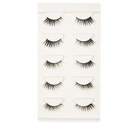 Vivis 3D Half False Corner Eyelashes Fuax Mink Wispy Natural Black Fake Cat Eye Soft Clear Band Volume Lashes 5 Pairs - 302
