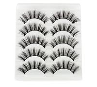 Vivis False Eyelashes 5 Pairs 3D Mink Natural Lashes Cross Fluffy Volume Hand-made Dramatic Fake Eye Lash Black Soft for Various Makeups A18