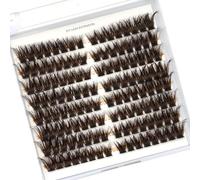 Vivis Individual Cluster Lashes, DIY False Eyelash Extensions Kit, 9-16mm, Brown, Professional Full Volume Set, D Curl Eye Lash