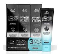 VIVisage Activated Charcoal Toothpaste for Whitening, 3 Pack - Effective Teeth Whitening Toothpaste for Surface Stains - Peppermint Flavor (3.7 oz/105 g)