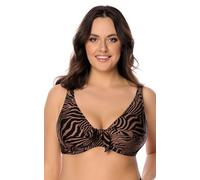 Vivisence 3203 Underwired Soft Bikini Top (Bottoms Available) - Made in EU, Brown-Black,34FF