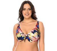 Vivisence 3203 Underwired Soft Bikini Top (Bottoms Available) - Made in EU, Navy Flowers,34F