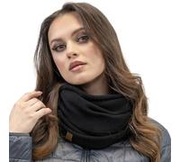Vivisence Classic Soft Snood Scarf Luxuriously Warm Yarn With Double-Folded Design And Elegant Perfect Accessory For Cold Winter And Autumn Days Stylish Look, Black,UNI