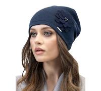 Vivisence Classic Winter Hat for Women Warm and Cozy Wool 7010, Dark Blue,UNI