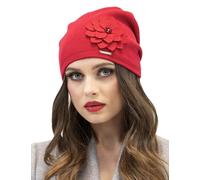 Vivisence Classic Winter Hat for Women Warm and Cozy Wool 7010, Red,UNI