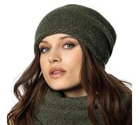 Vivisence Classic Women's Winter Hat Made from Warm and Soft Woolen Yarn Design Soft Insulated Lining Ideal for Cold Autumn and Winter Weather, Green Melange,UNI