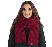 Vivisence Elegant Ladies Winter Scarf With Extra-Long Made From Warm And Soft Fabric Blend Perfect For Cold Winter And Autumn Days Ideal For Everyday Use, Maroon,UNI