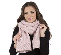 Vivisence Elegant Ladies Winter Scarf With Extra-Long Made From Warm And Soft Fabric Blend Perfect For Cold Winter And Autumn Days Ideal For Everyday Use, Powder Pink,UNI